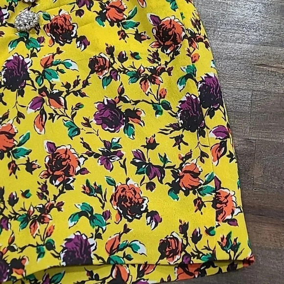Zara Draped Floral Print Jeweled Mini Skirt - Picture 12 of 17
